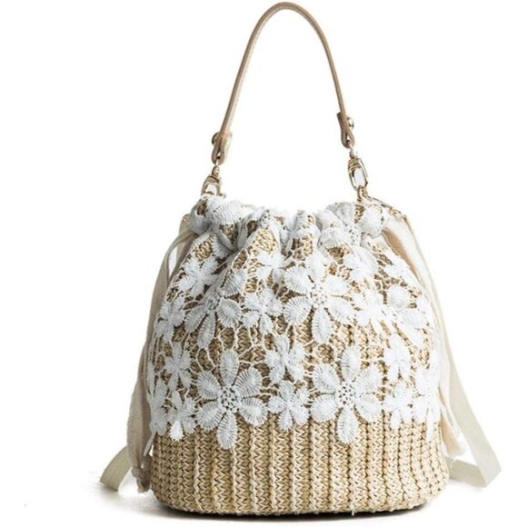 ❤️Women Straw Hobo Handbag Tote Rattan Bag Summer Vintage Weave Bucket Beach Bag - Picture 1 of 8